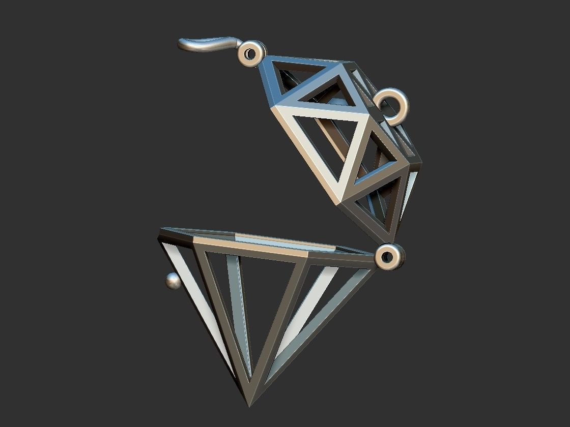 Diamond Box pendant 3D print model_7