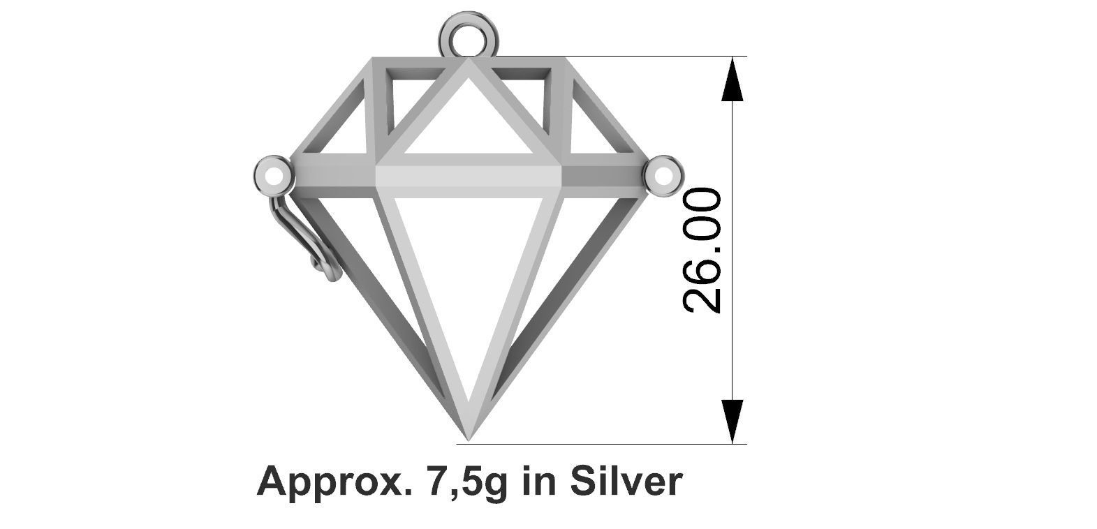 Diamond Box pendant 3D print model_5