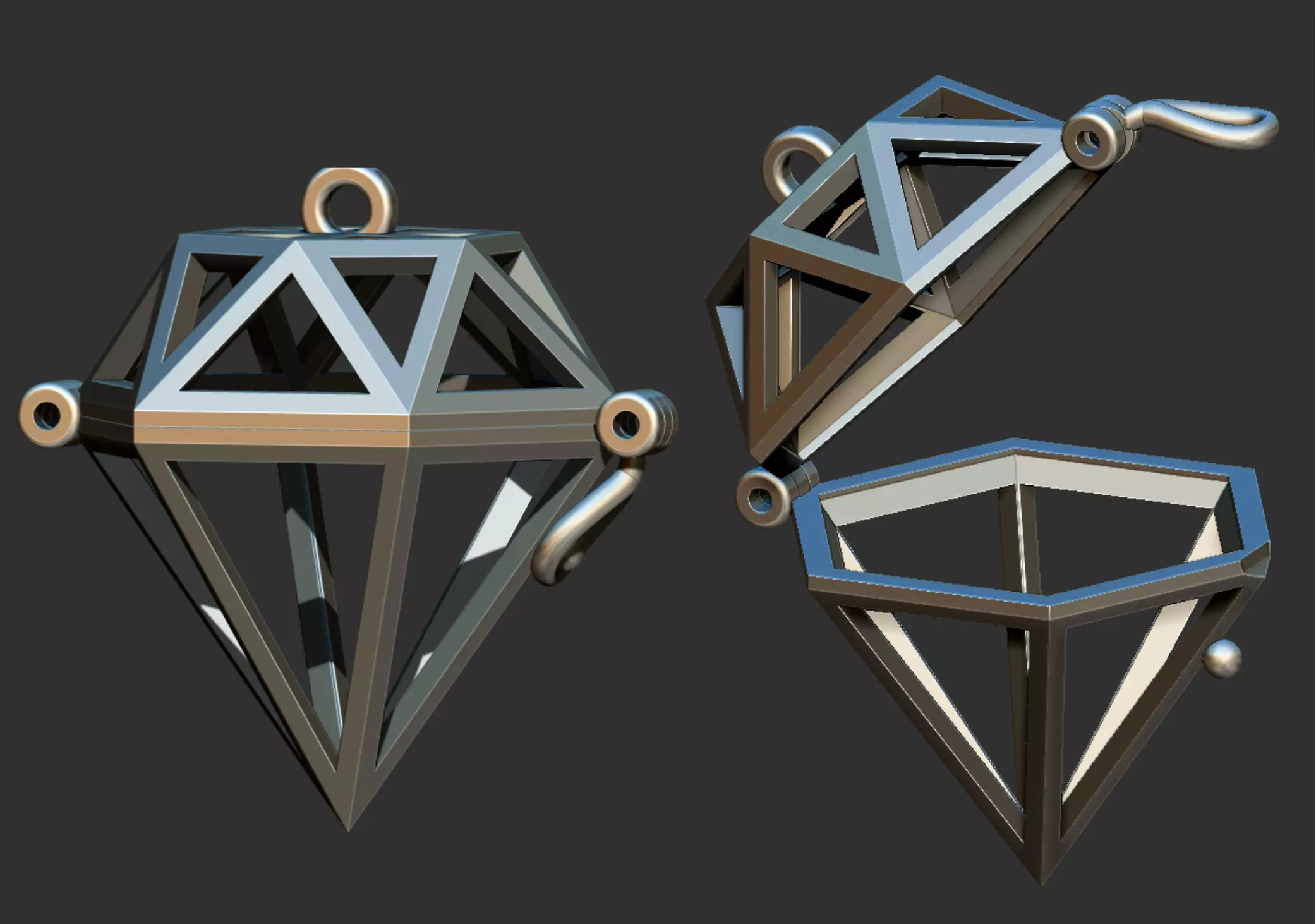 Diamond Box pendant 3D print model_0