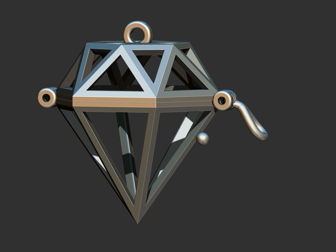Diamond Box pendant 3D print model_2