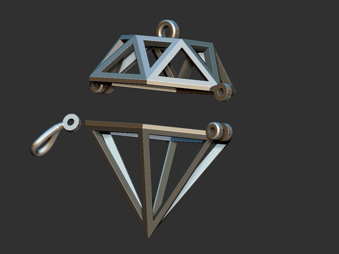 Diamond Box pendant 3D print model_10