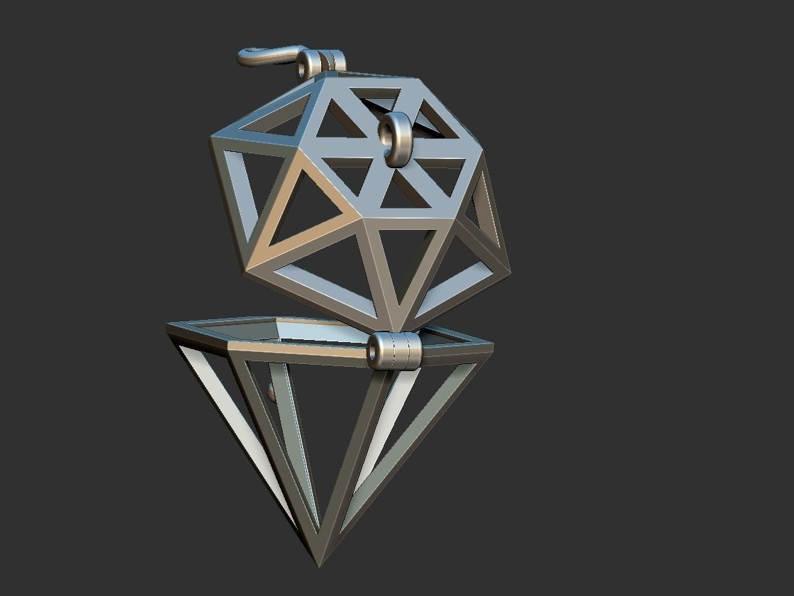 Diamond Box pendant 3D print model_6
