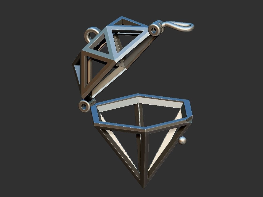 Diamond Box pendant 3D print model_3