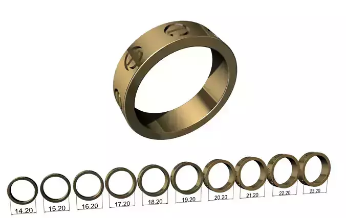 Screws Ring all sizes 3D print model