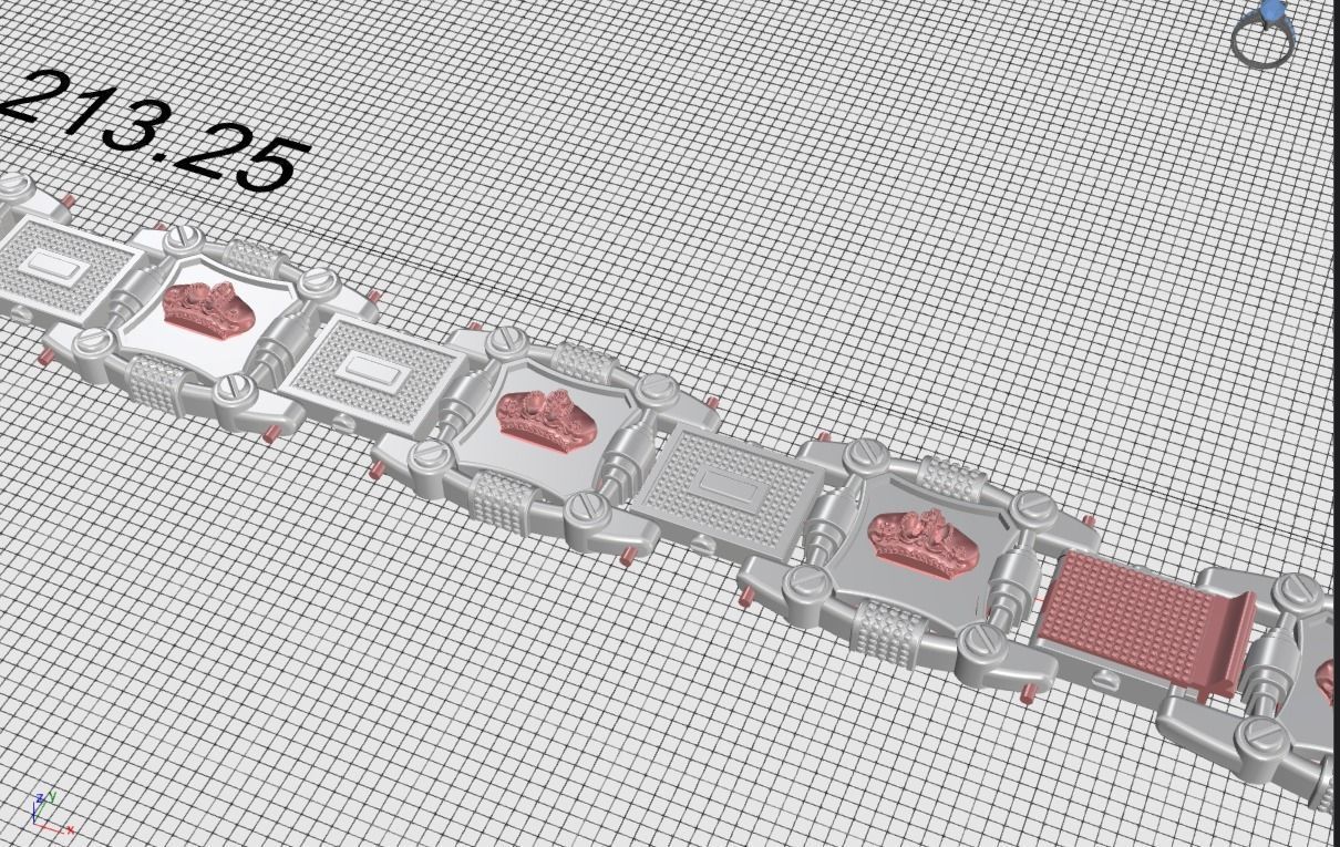 Bracelet with the crown of the Russian-Empire 3D print model_8