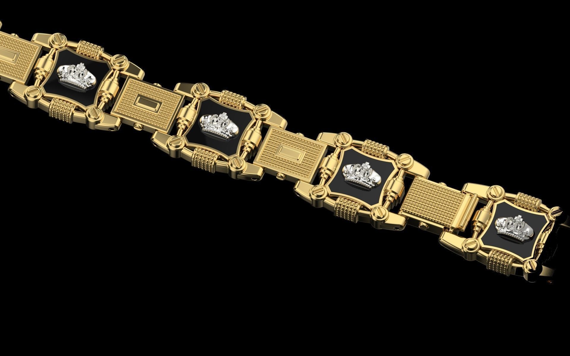 Bracelet with the crown of the Russian-Empire 3D print model_1