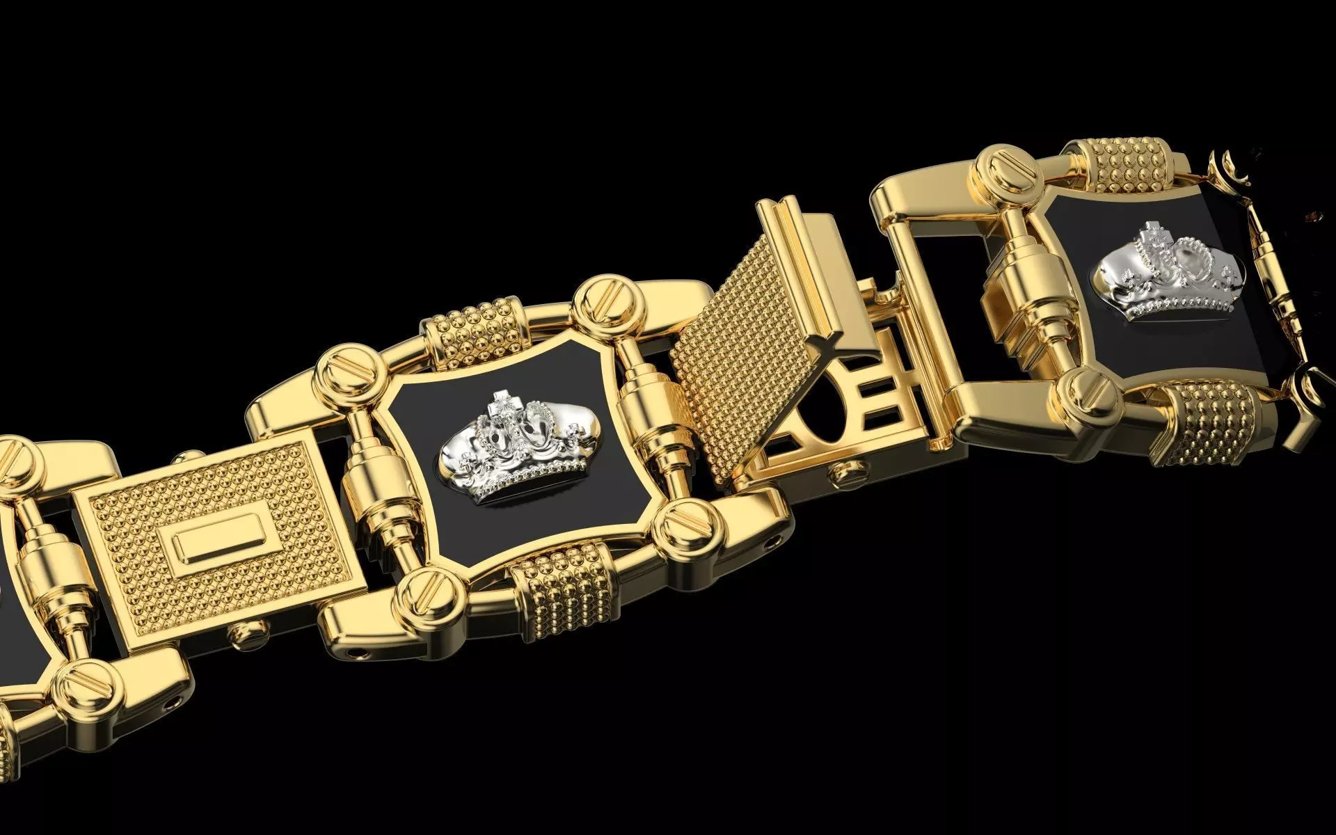 Bracelet with the crown of the Russian-Empire 3D print model_0