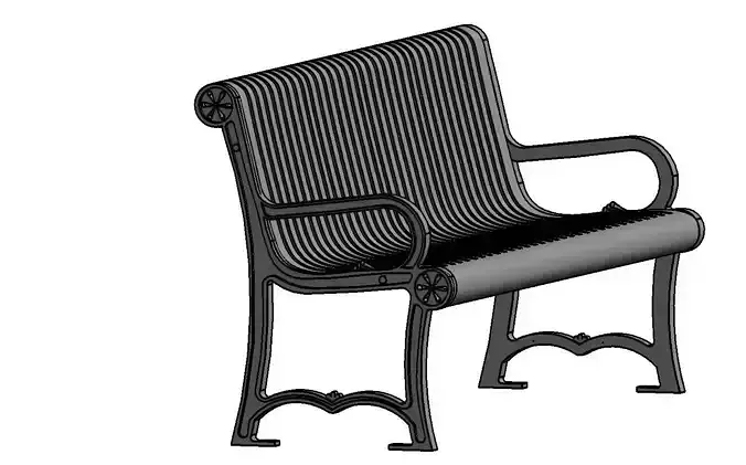 Charleston Bench with Slat Pattern