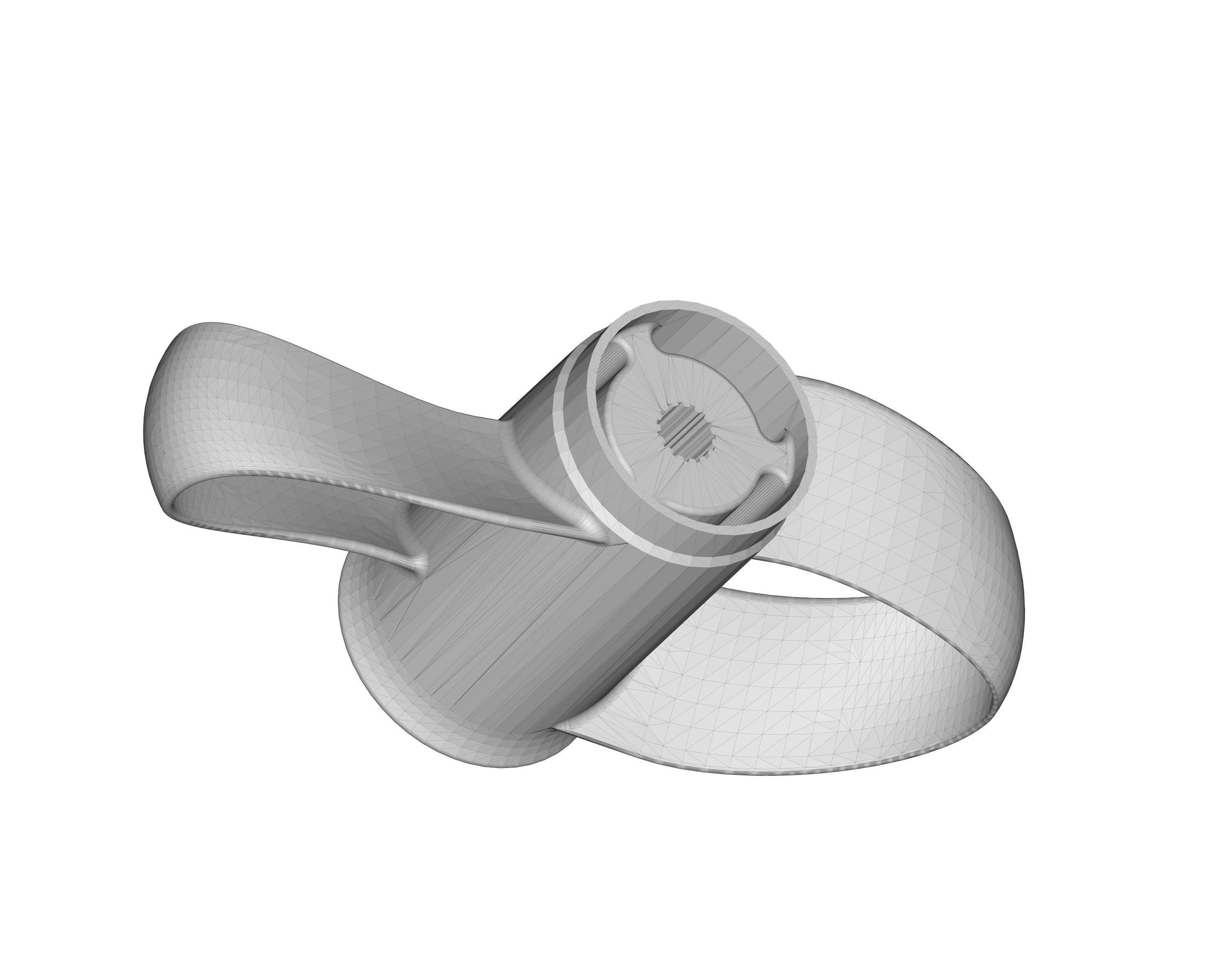 Toroidal boat propeller - 2 blades 3D print model_3