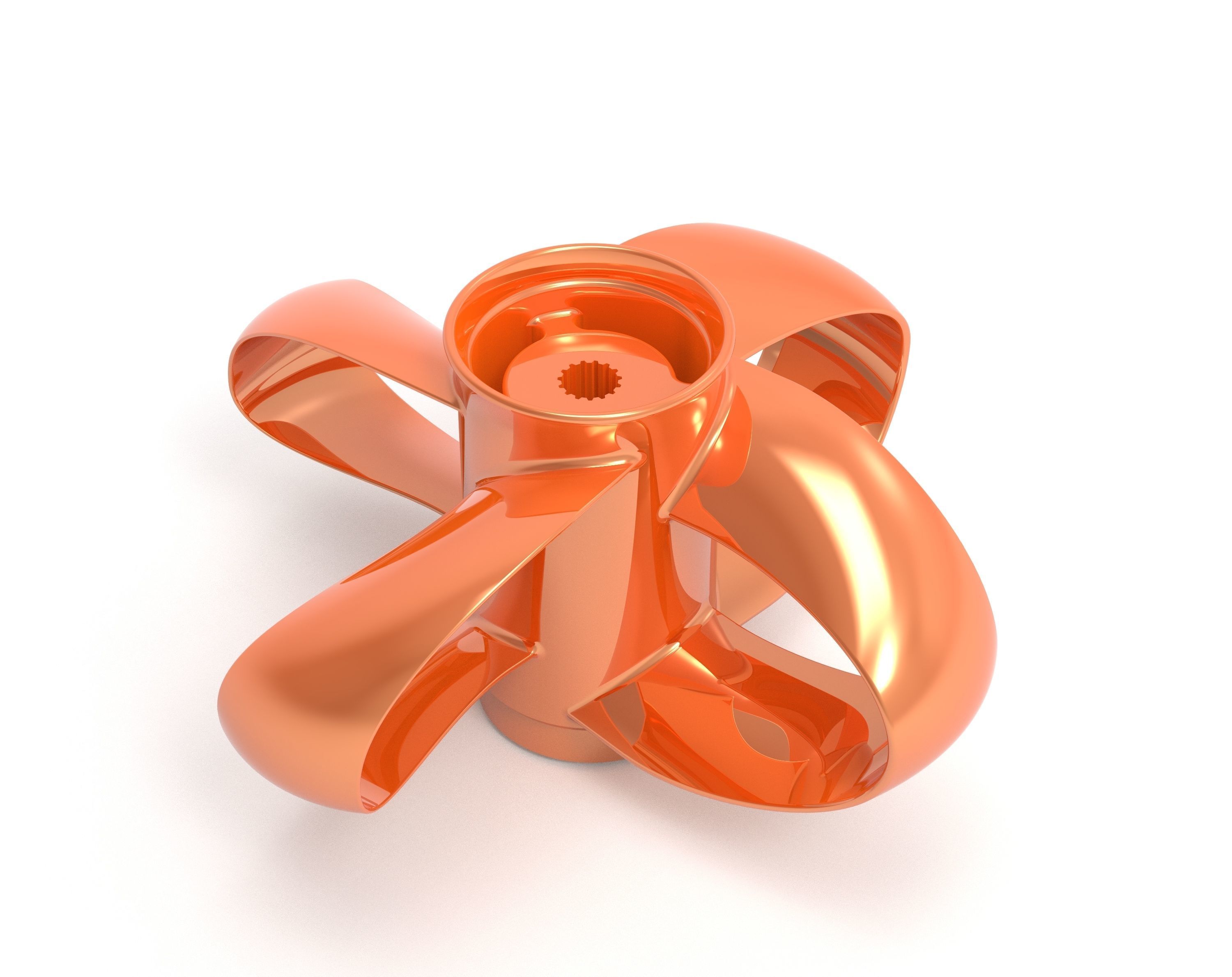 Toroidal boat propeller - 4 blades 3D print model_2