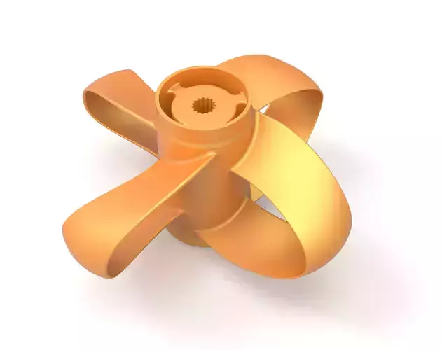 Toroidal boat propeller - 4 blades