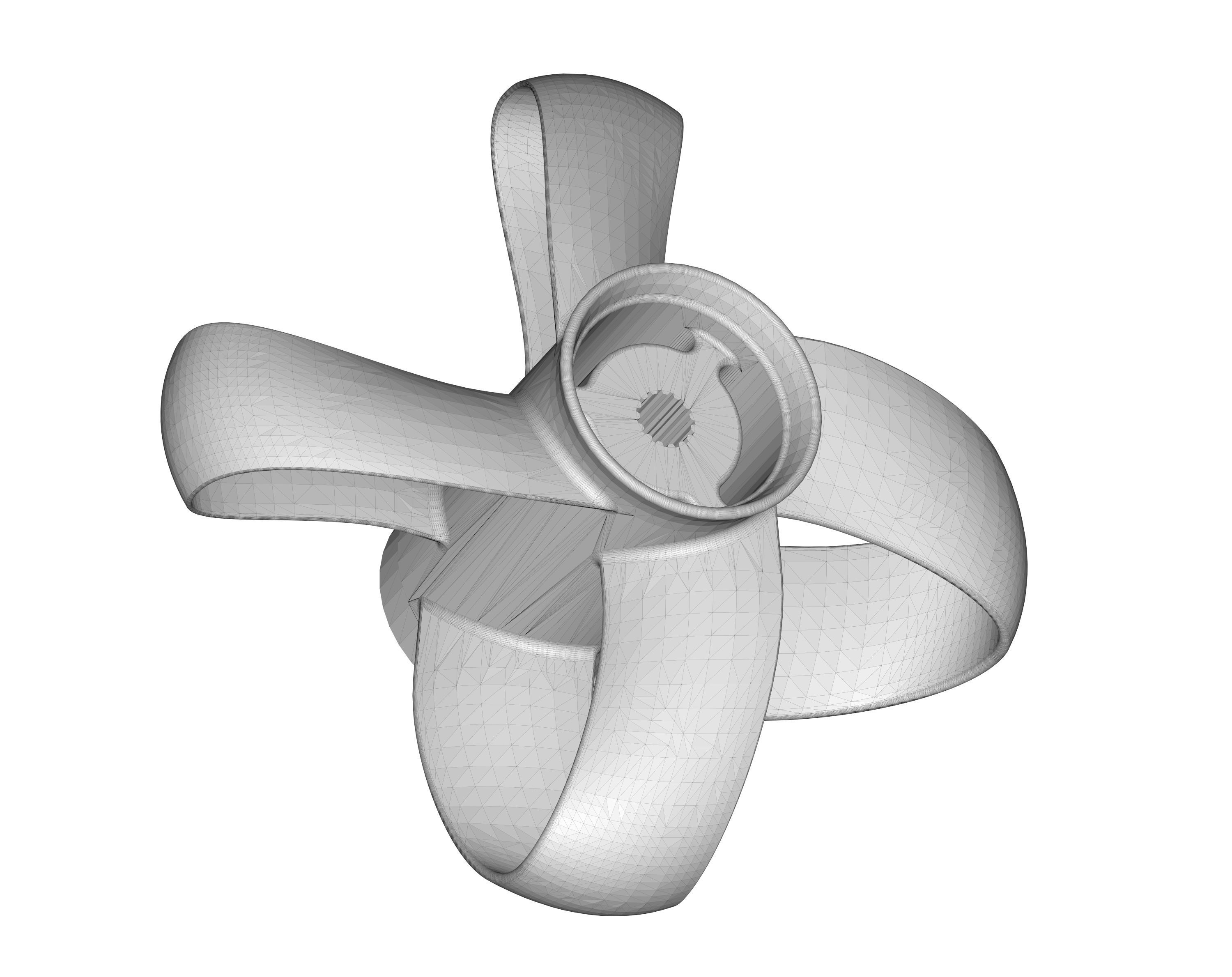 Toroidal boat propeller - 4 blades 3D print model_4