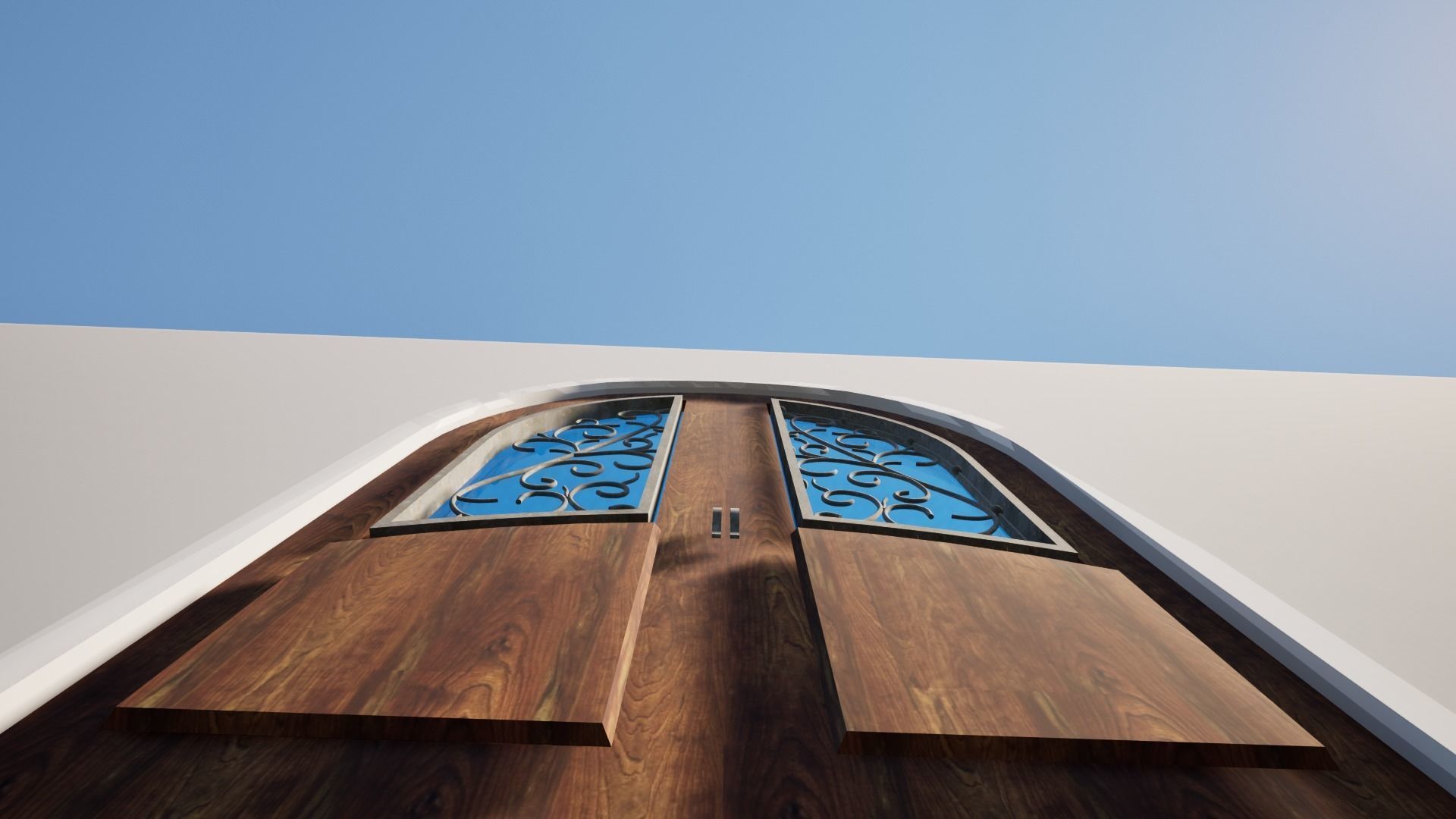 Rustic Round Door Low-poly 3D model_4