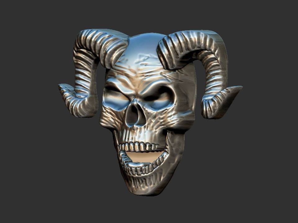 Horned Skull 3D print model_9