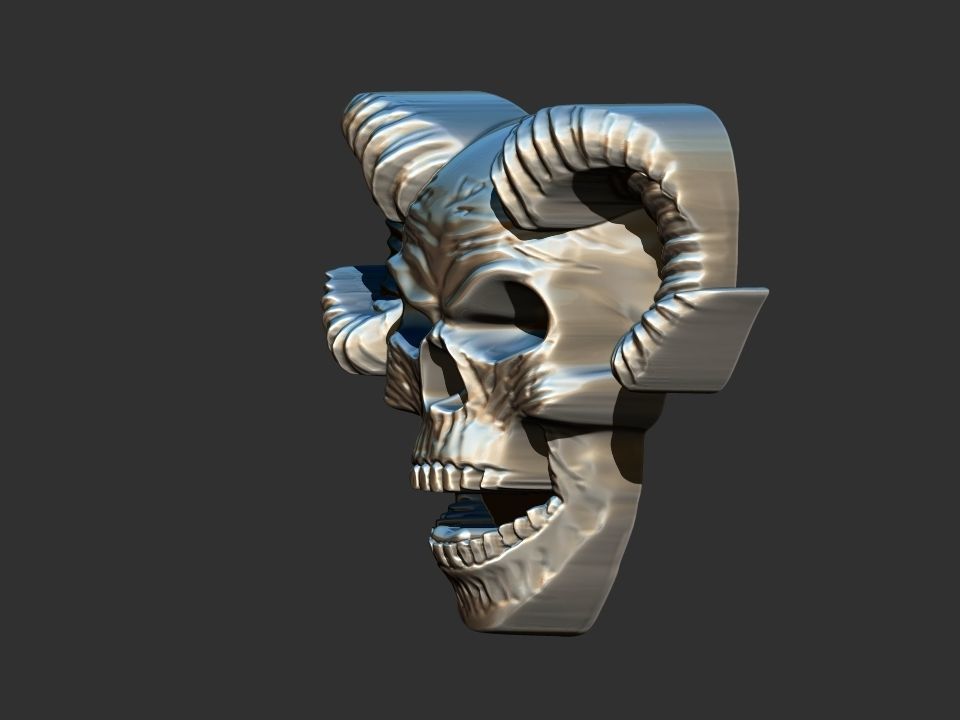 Horned Skull 3D print model_8