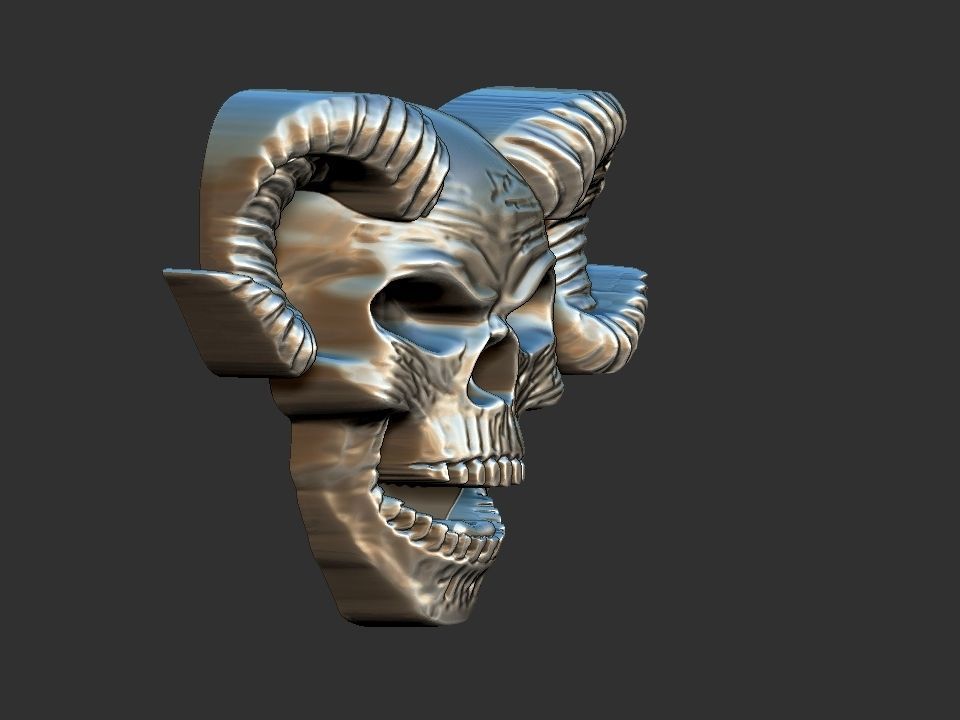 Horned Skull 3D print model_2