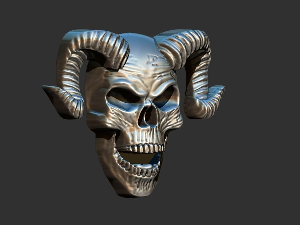 Horned Skull 3D print model_1