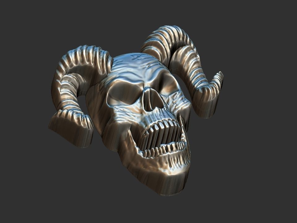Horned Skull 3D print model_12
