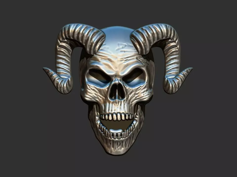 Horned Skull 3D print model_0
