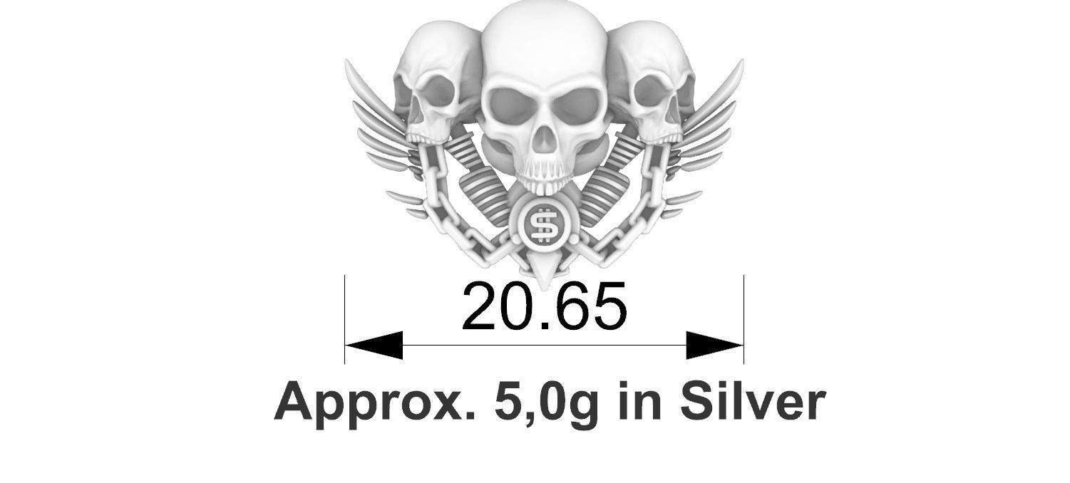 Motorcycle Skull - Motor 3D print model_3