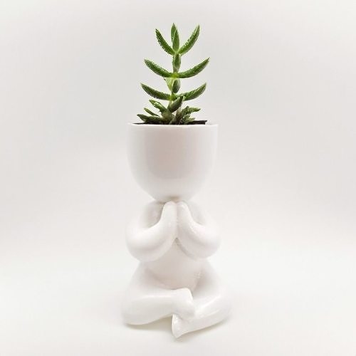 Charming Meditating Zen Planter Yoga Inspired Cute Plant Holder 3D model