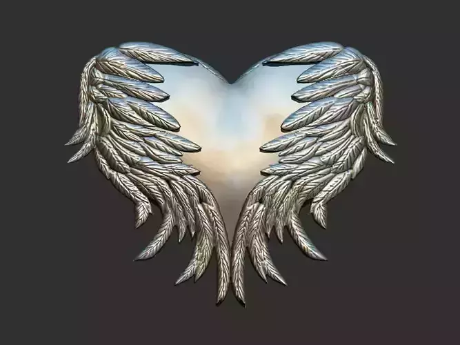 Heart with Wings 3D print model