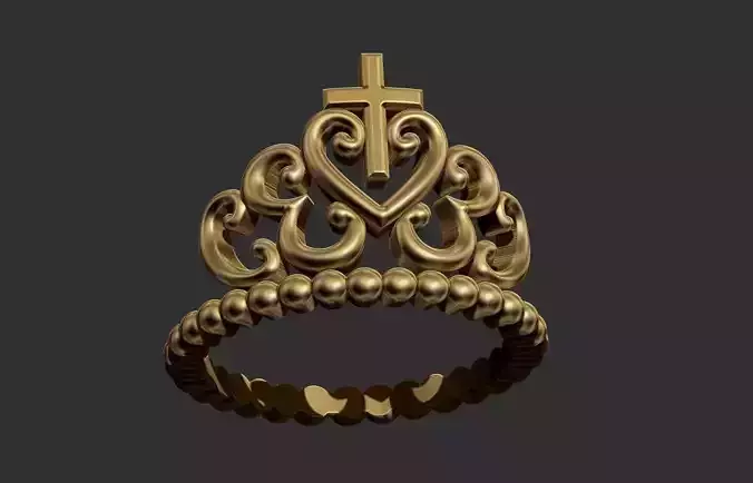 Marian Crown Ring - Crown of Mary 3D print model