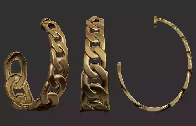 Grumet Chain Earrings 3D print model