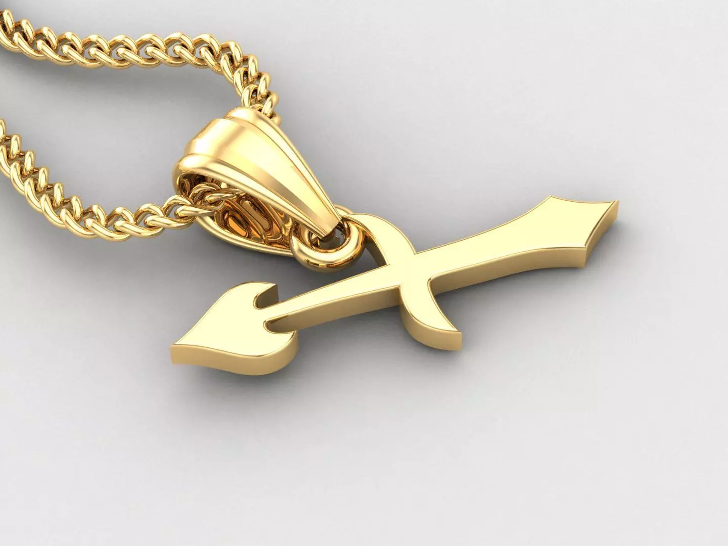 Sagittarius Light Gold Pendant Version 5 3D print model