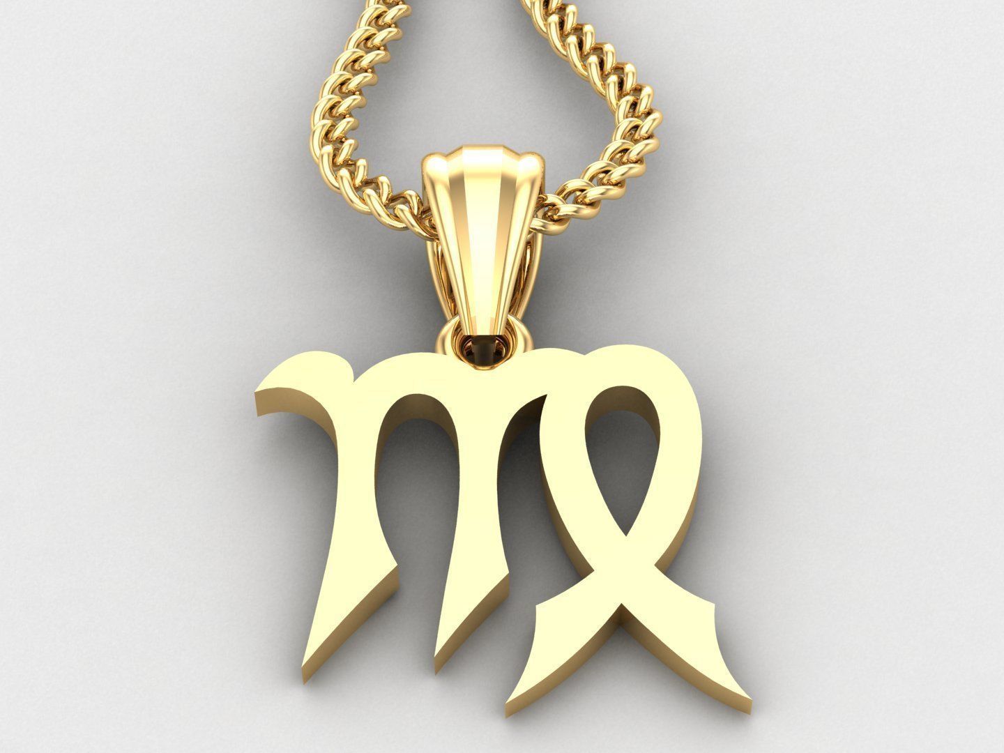 Virgo Light Gold Pendant Version 5 3D print model_2