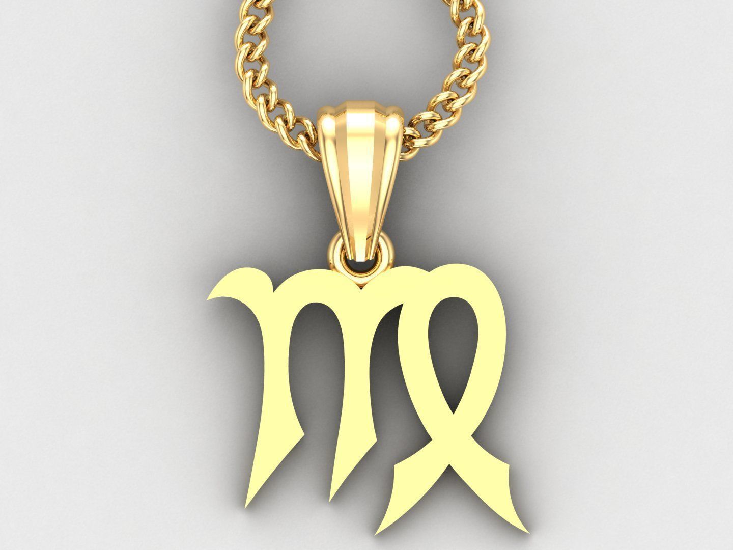 Virgo Light Gold Pendant Version 5 3D print model_4
