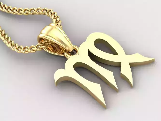 Virgo Light Gold Pendant Version 5