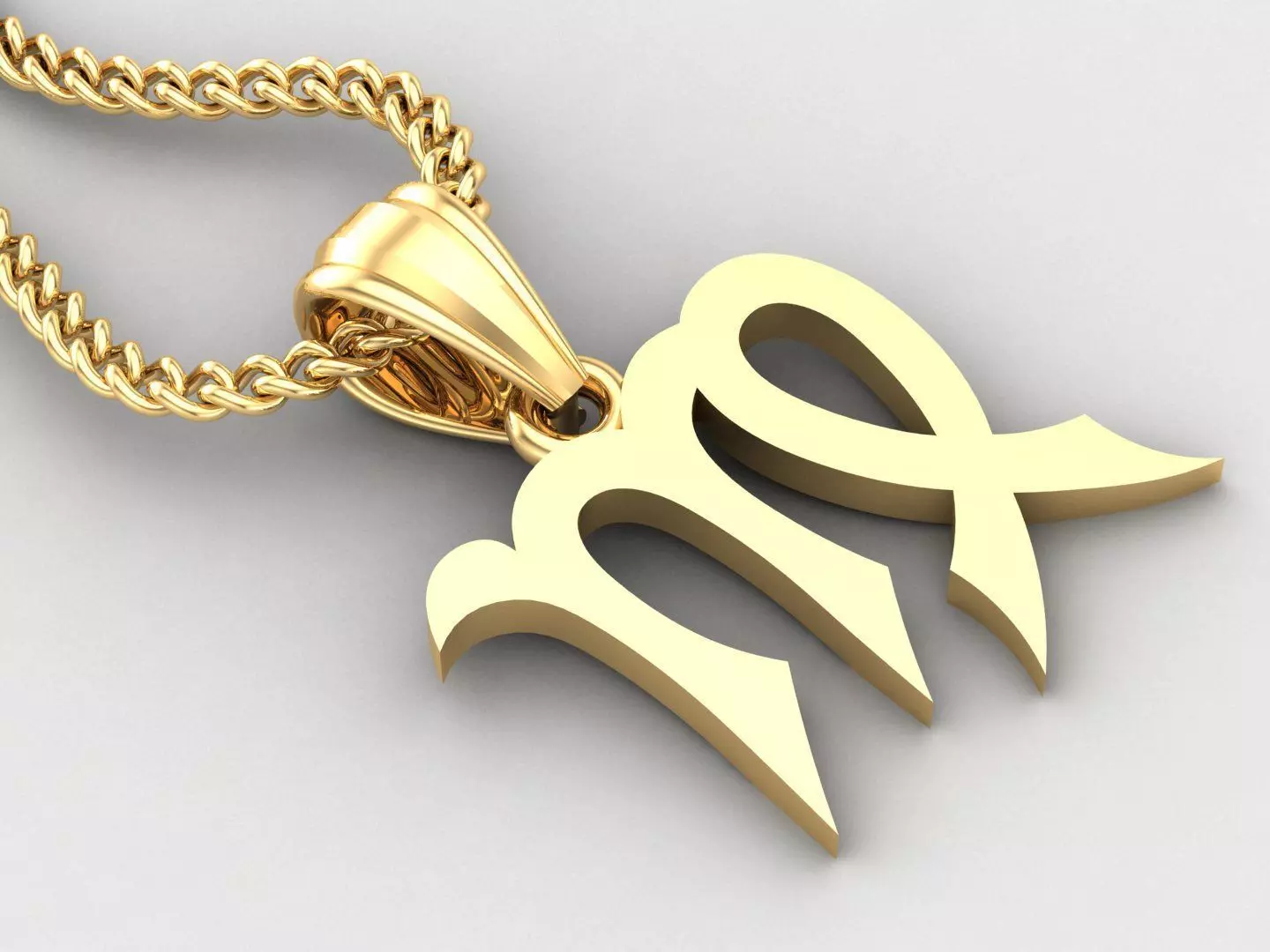 Virgo Light Gold Pendant Version 5 3D print model_0