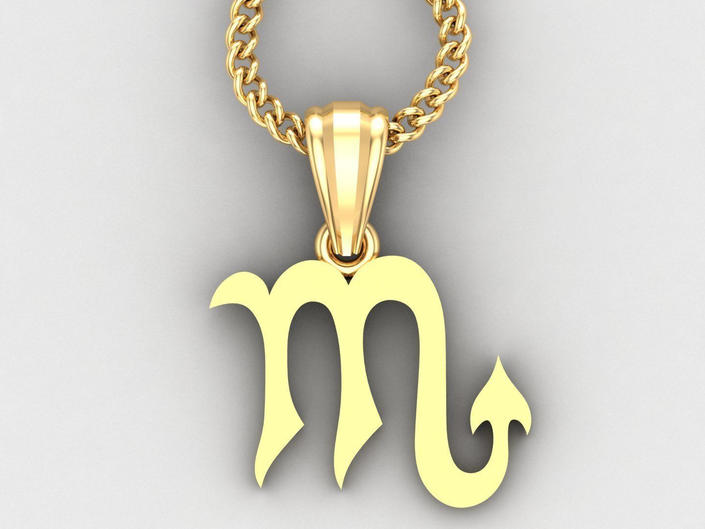 Scorpio Light Gold Pendant Version 5 3D print model_4