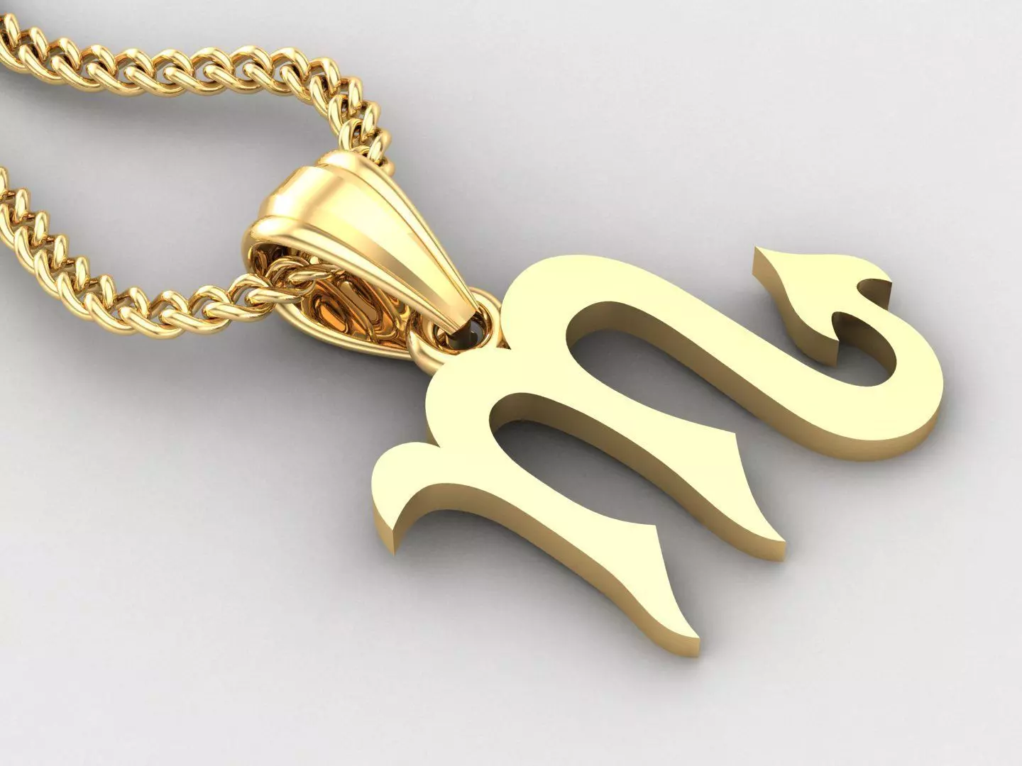 Scorpio Light Gold Pendant Version 5 3D print model_0