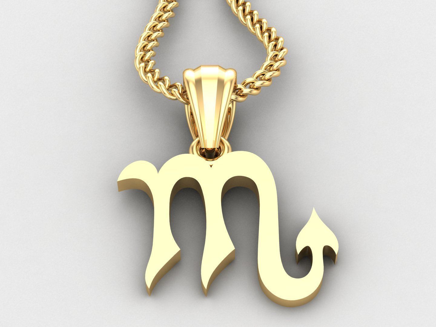 Scorpio Light Gold Pendant Version 5 3D print model_2