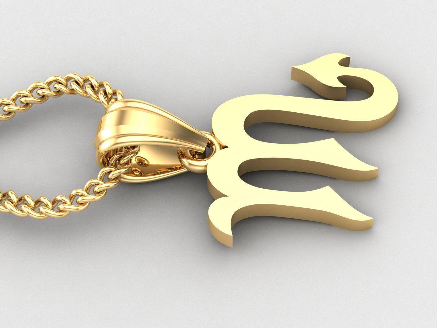Scorpio Light Gold Pendant Version 5 3D print model_3