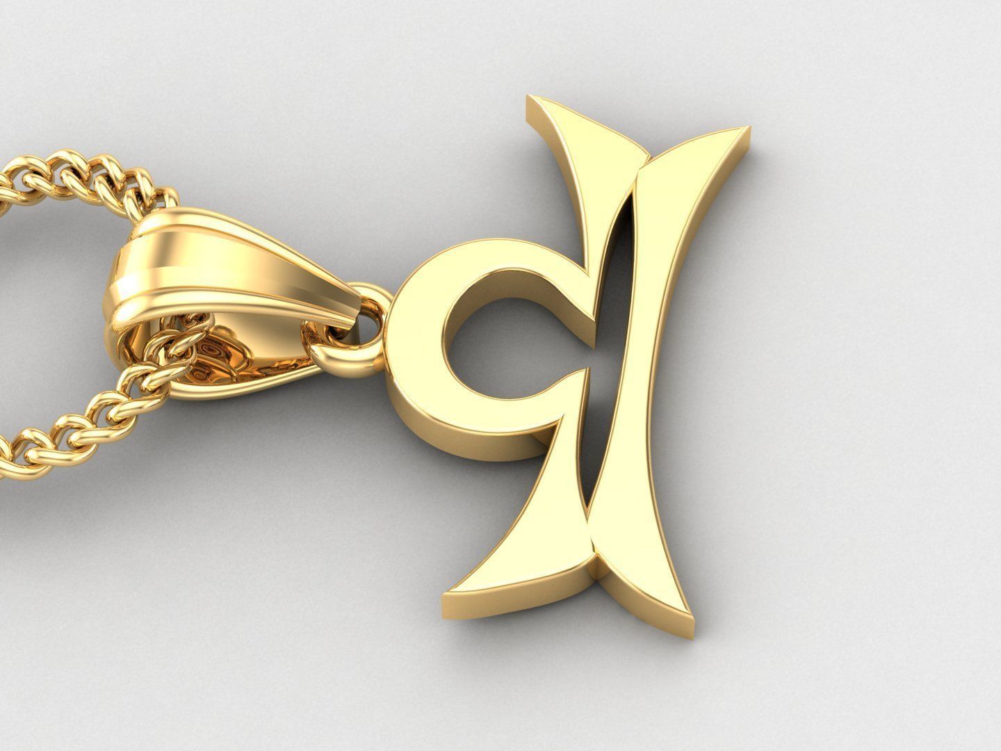 Libra Light Gold Pendant Version 5 3D print model_3