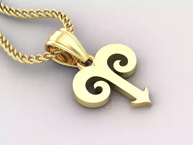 Aries Light Gold Pendant Version 5
