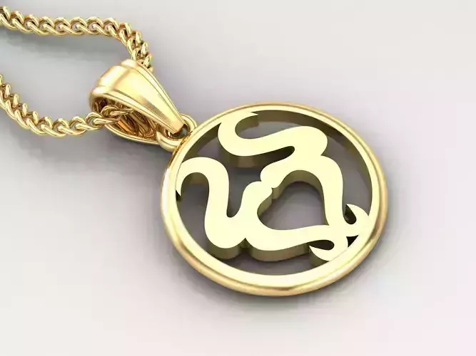 Circle Taurus Light Gold Pendant Version 6