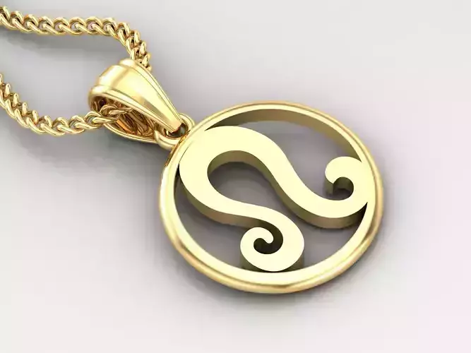 Circle Leo Light Gold Pendant Version 6