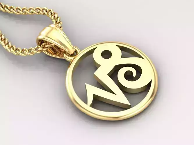 Circle Capricom Light Gold Pendant Version 6 3D print model