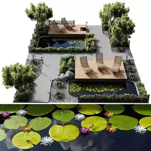 Outdoor Plants -  town Square 2 3D model