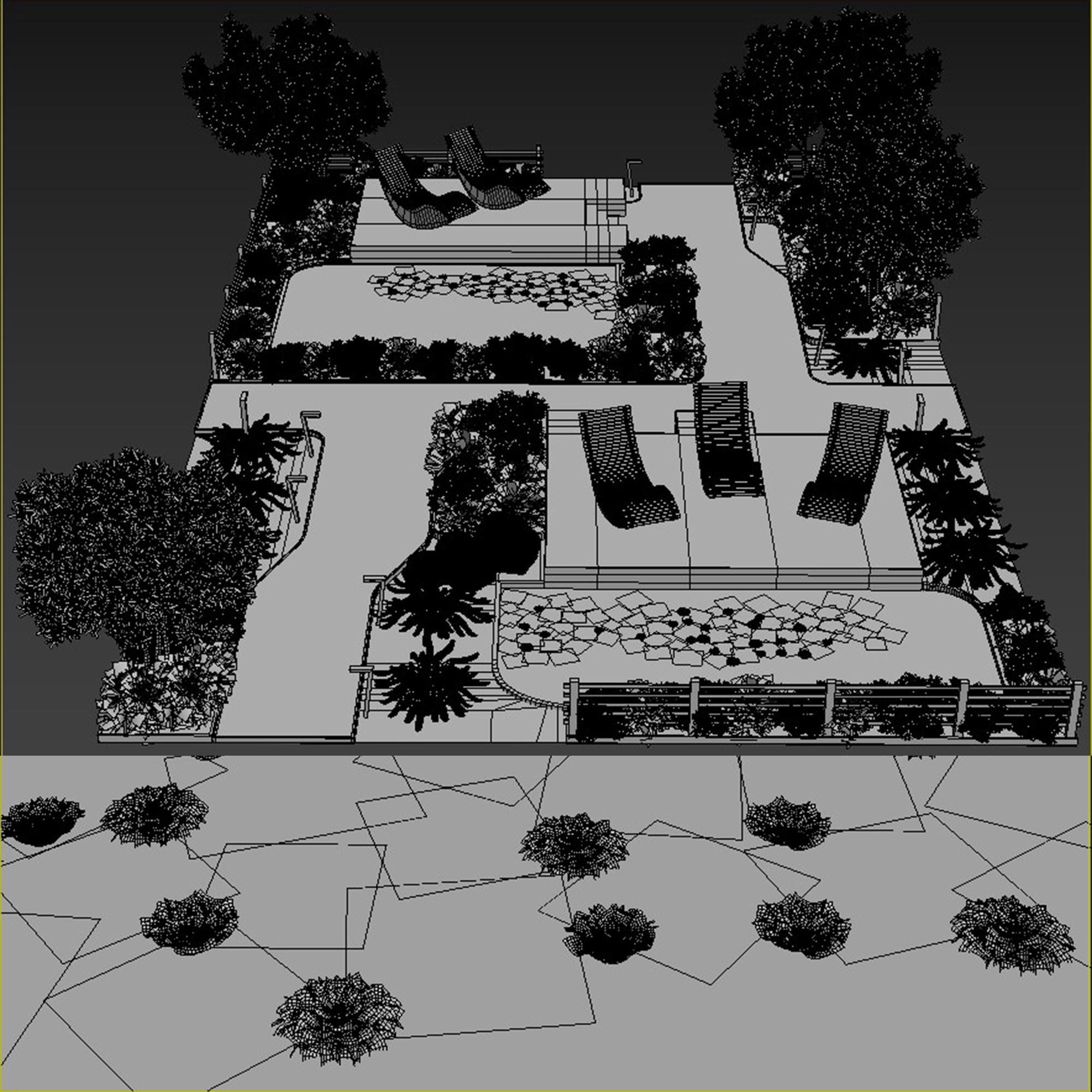 Outdoor Plants -  town Square 2 3D model_6