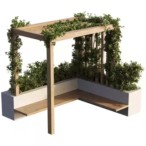 OutDoor plants - 3  Pergola plants set 3D model