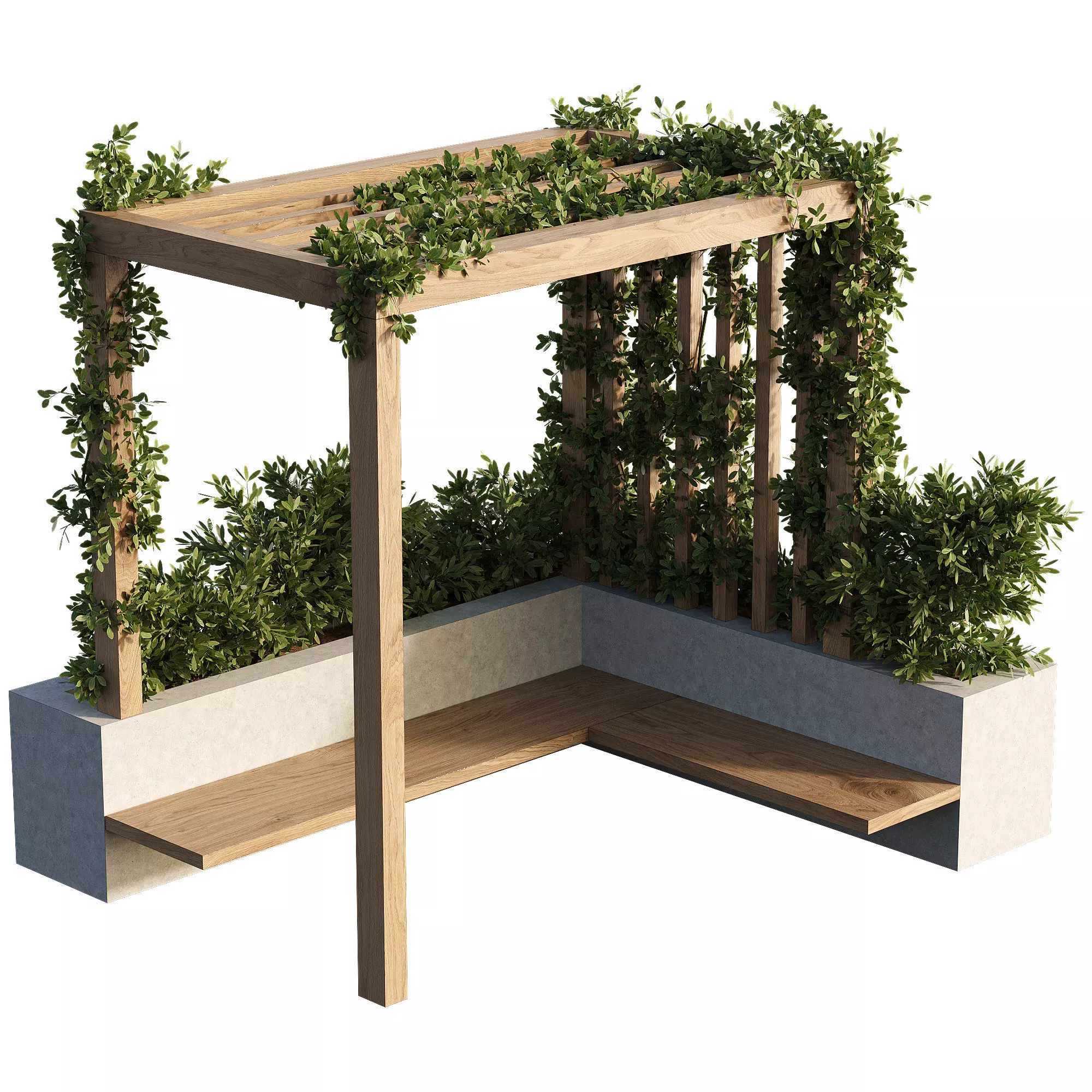 OutDoor plants - 3  Pergola plants set 3D model_0