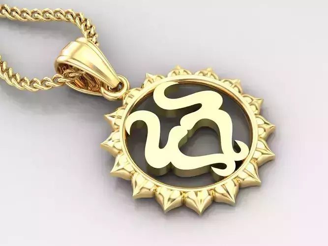 Sun Taurus Light Gold Pendant Version 7