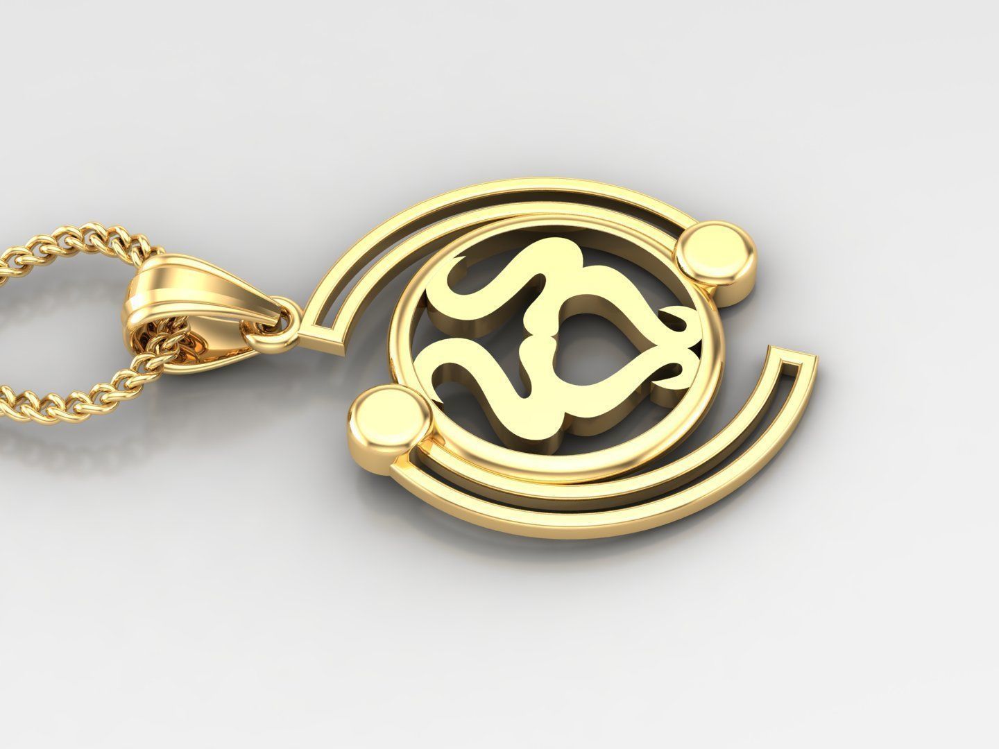 Galaxy Taurus Light Gold Pendant Version 8 3D print model_3