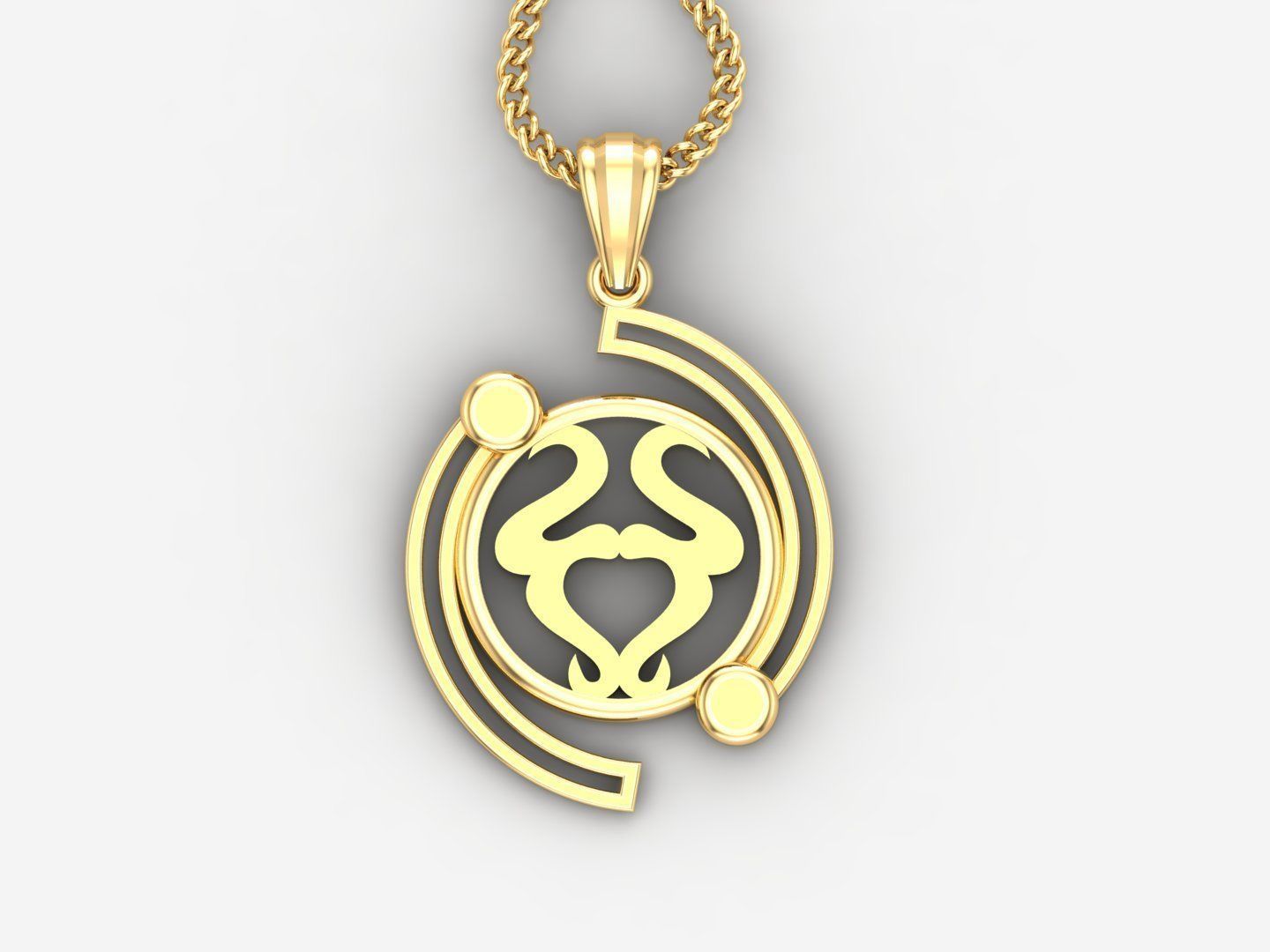 Galaxy Taurus Light Gold Pendant Version 8 3D print model_4