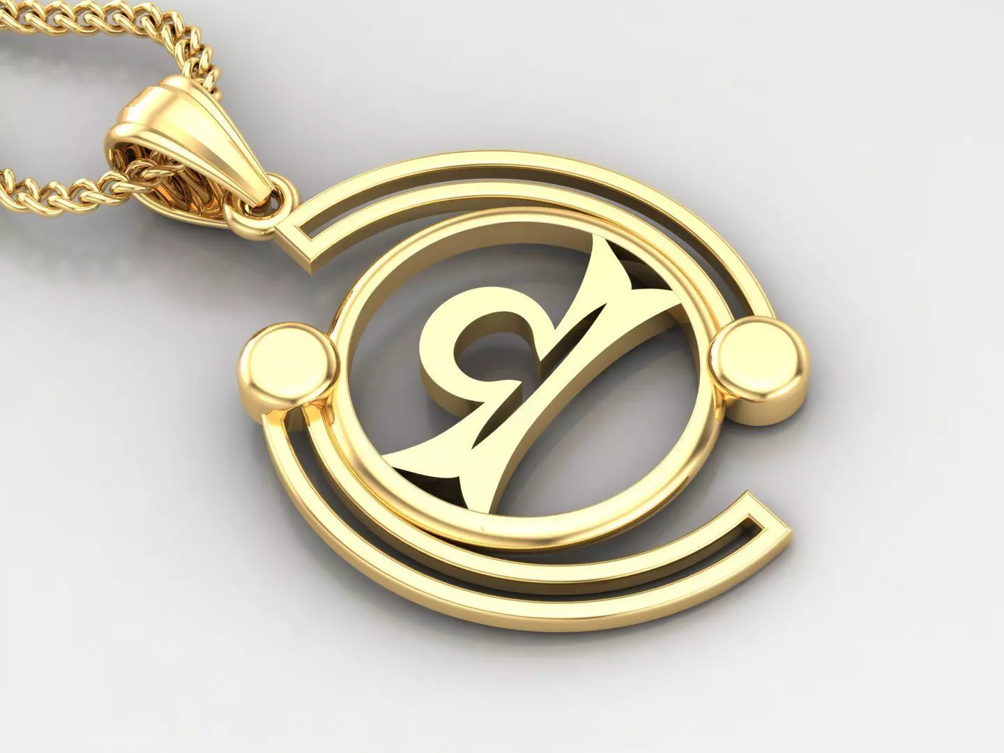 Galaxy Libra Light Gold Pendant Version 8 3D print model_0